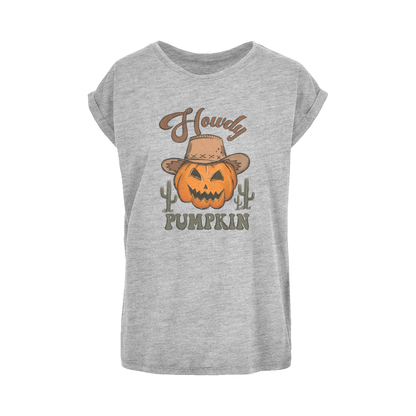 HOWDY PUMPKIN Women's Extended Shoulder T-Shirt XS-5XL - DirectlyPersonalised