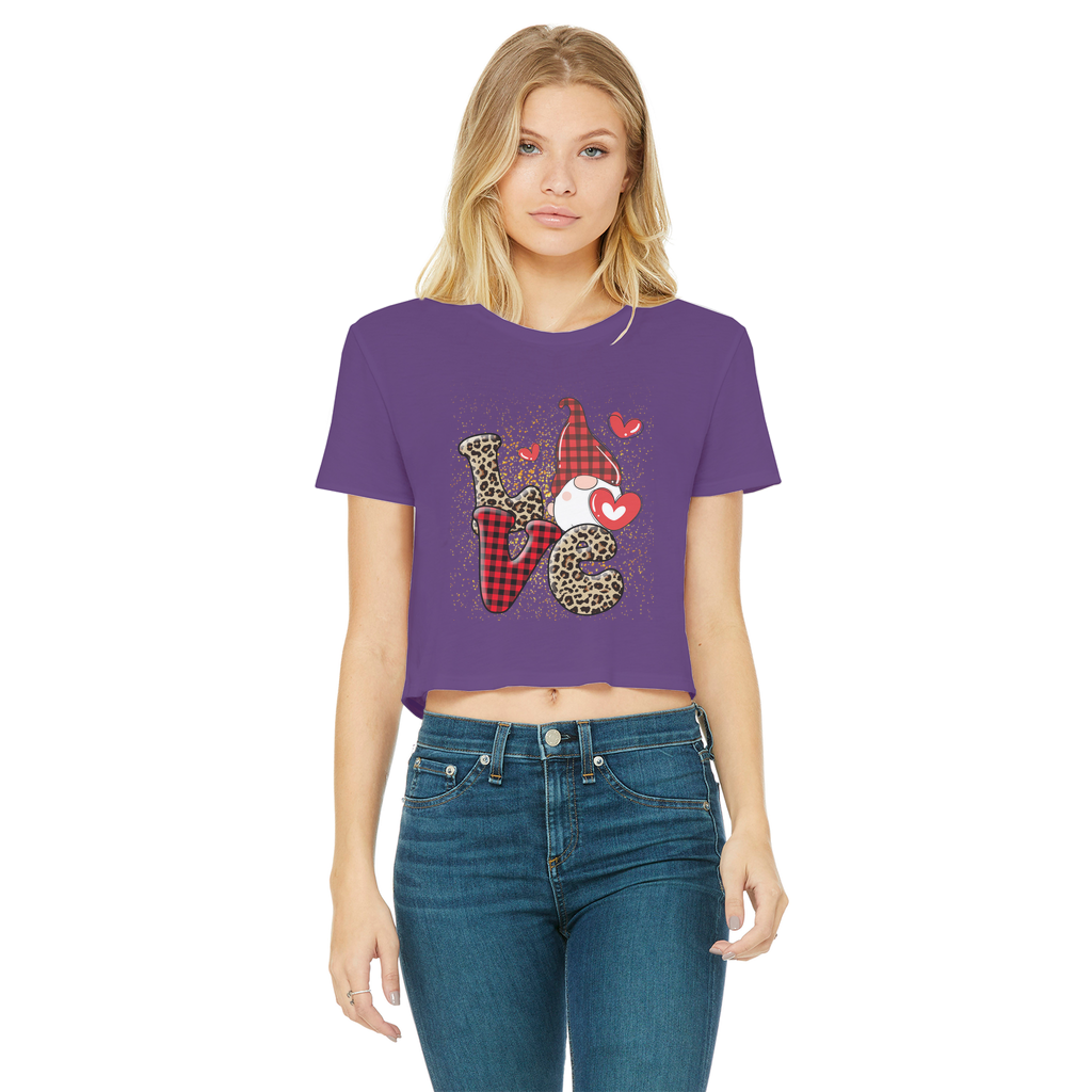 Ladies Valentine Design Classic Women's Cropped Raw Edge T-Shirt - DirectlyPersonalised