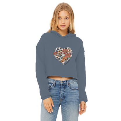 RIB CAGE Ladies Cropped Raw Edge Hoodie - DirectlyPersonalised