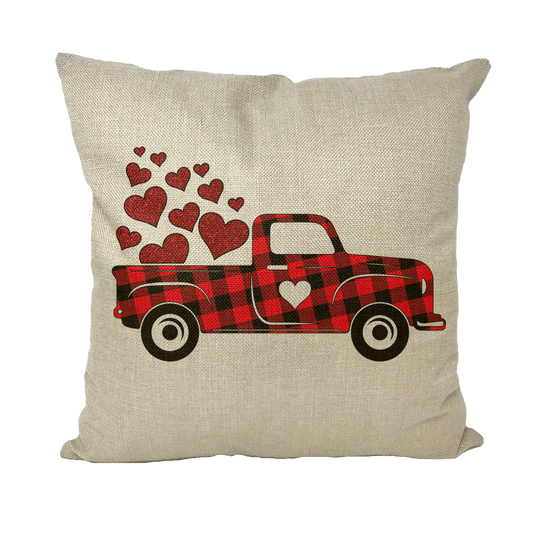Love Truck Throw Pillow with Insert - DirectlyPersonalised