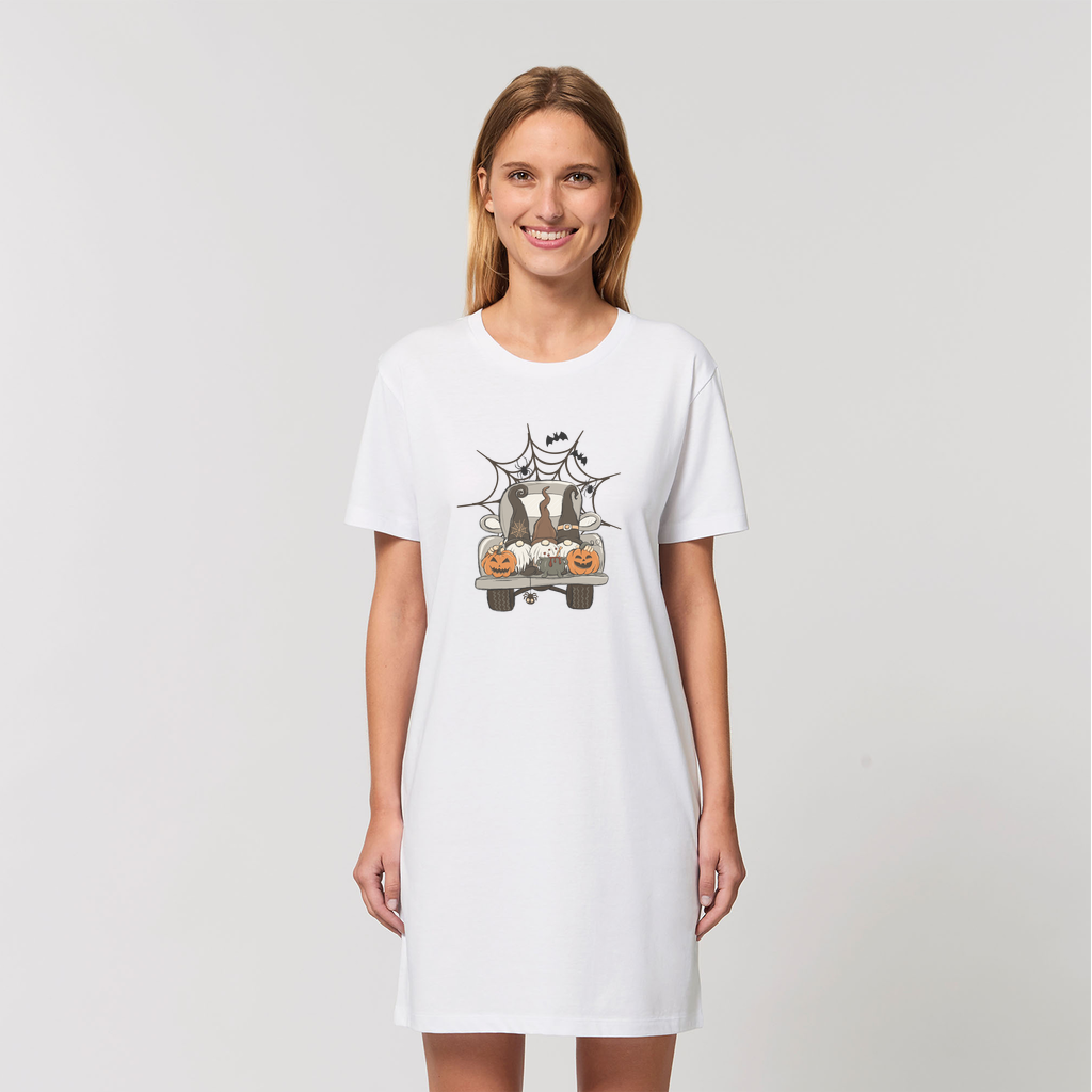 LETS GET SPOOKY Organic T-Shirt Dress - DirectlyPersonalised