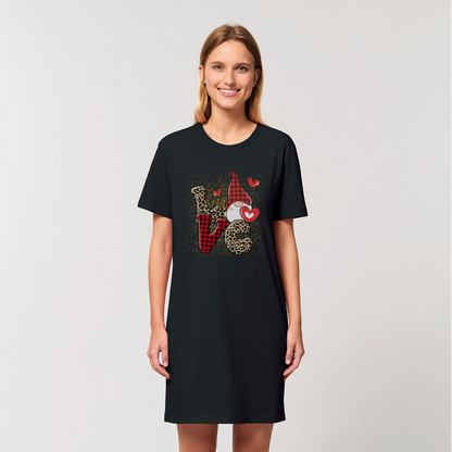 Ladies Valentine Design Organic T-Shirt Dress - DirectlyPersonalised