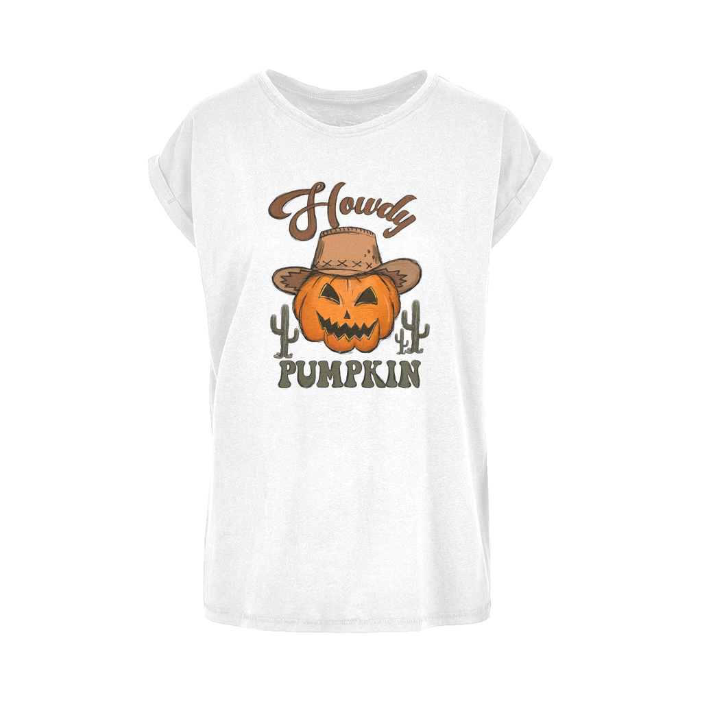 HOWDY PUMPKIN Women's Extended Shoulder T-Shirt XS-5XL - DirectlyPersonalised