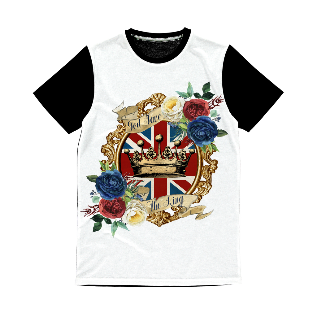 GOD SAVE THE KING Classic Sublimation Panel T-Shirt - DirectlyPersonalised