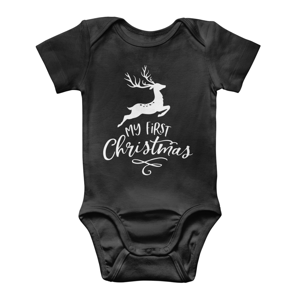 My First Christmas White Classic Baby Onesie Bodysuit - DirectlyPersonalised