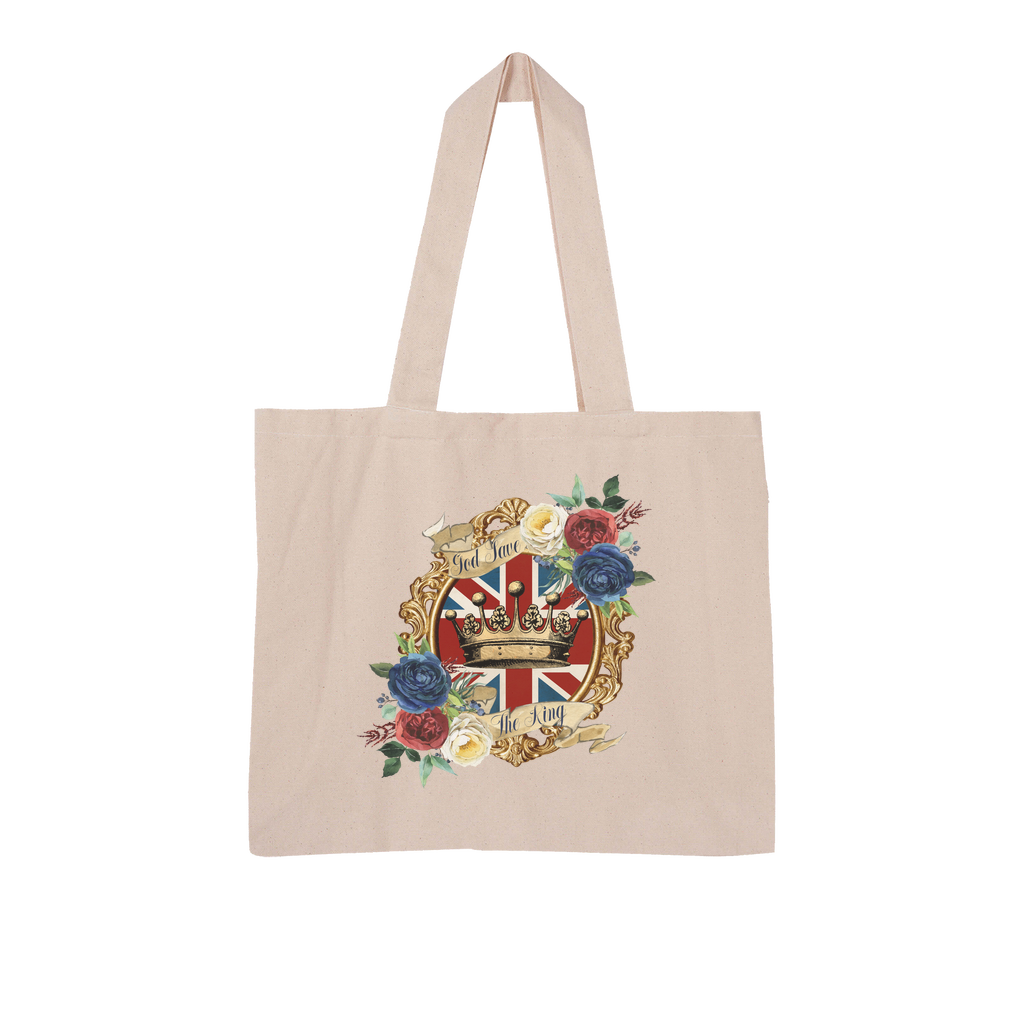 GOD SAVE THE KING Large Organic Tote Bag