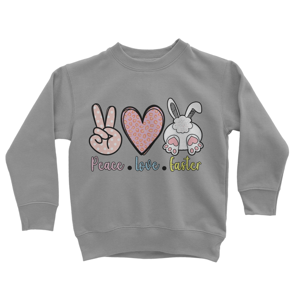 PEACE LOVE EASTER Classic Kids Sweatshirt - DirectlyPersonalised