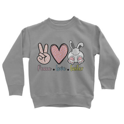 PEACE LOVE EASTER Classic Kids Sweatshirt - DirectlyPersonalised