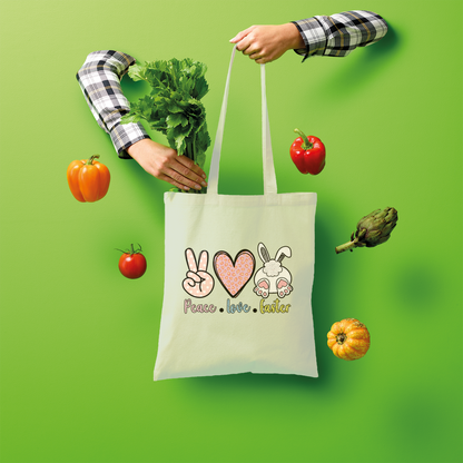PEACE LOVE EASTER Shopper Tote Bag - DirectlyPersonalised