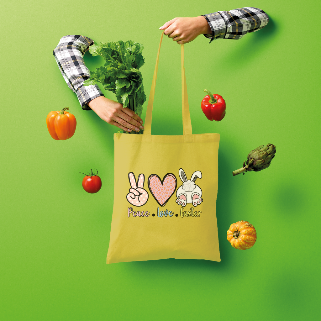 PEACE LOVE EASTER Shopper Tote Bag - DirectlyPersonalised