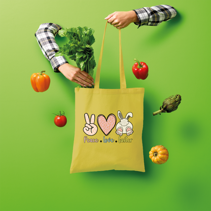 PEACE LOVE EASTER Shopper Tote Bag - DirectlyPersonalised
