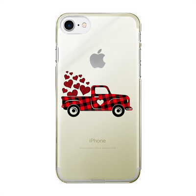 Love Truck Back Printed Transparent Hard Phone Case