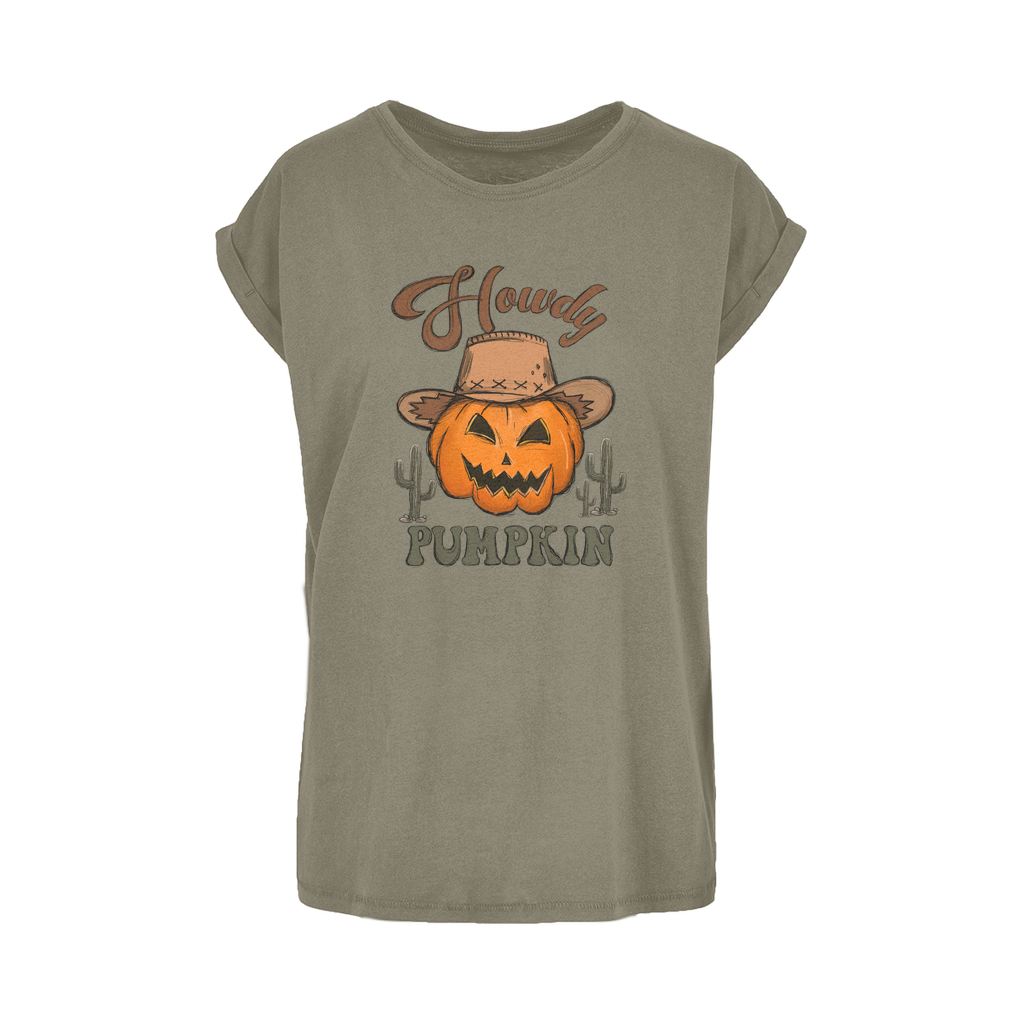 HOWDY PUMPKIN Women's Extended Shoulder T-Shirt XS-5XL - DirectlyPersonalised