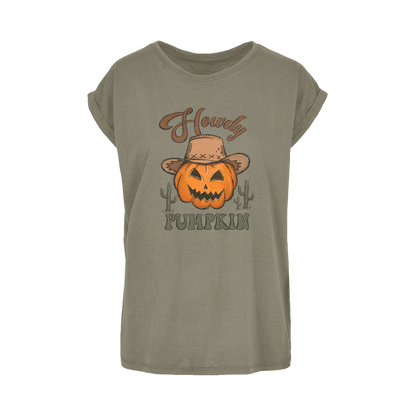 HOWDY PUMPKIN Women's Extended Shoulder T-Shirt XS-5XL - DirectlyPersonalised