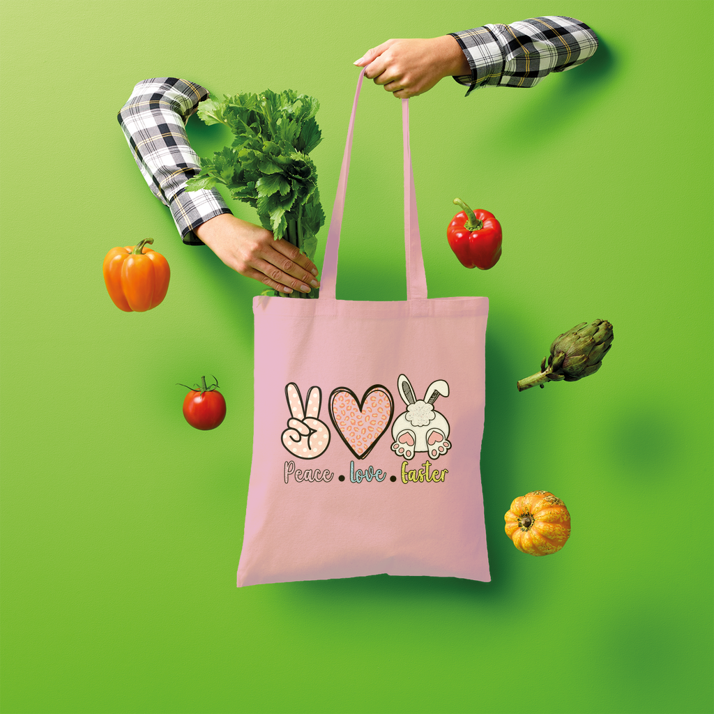 PEACE LOVE EASTER Shopper Tote Bag - DirectlyPersonalised