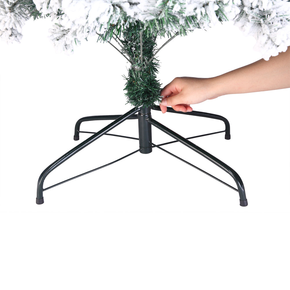 7ft PVC Flocking Christmas Tree 1300 Branches Spread Out Natural Tree - DirectlyPersonalised