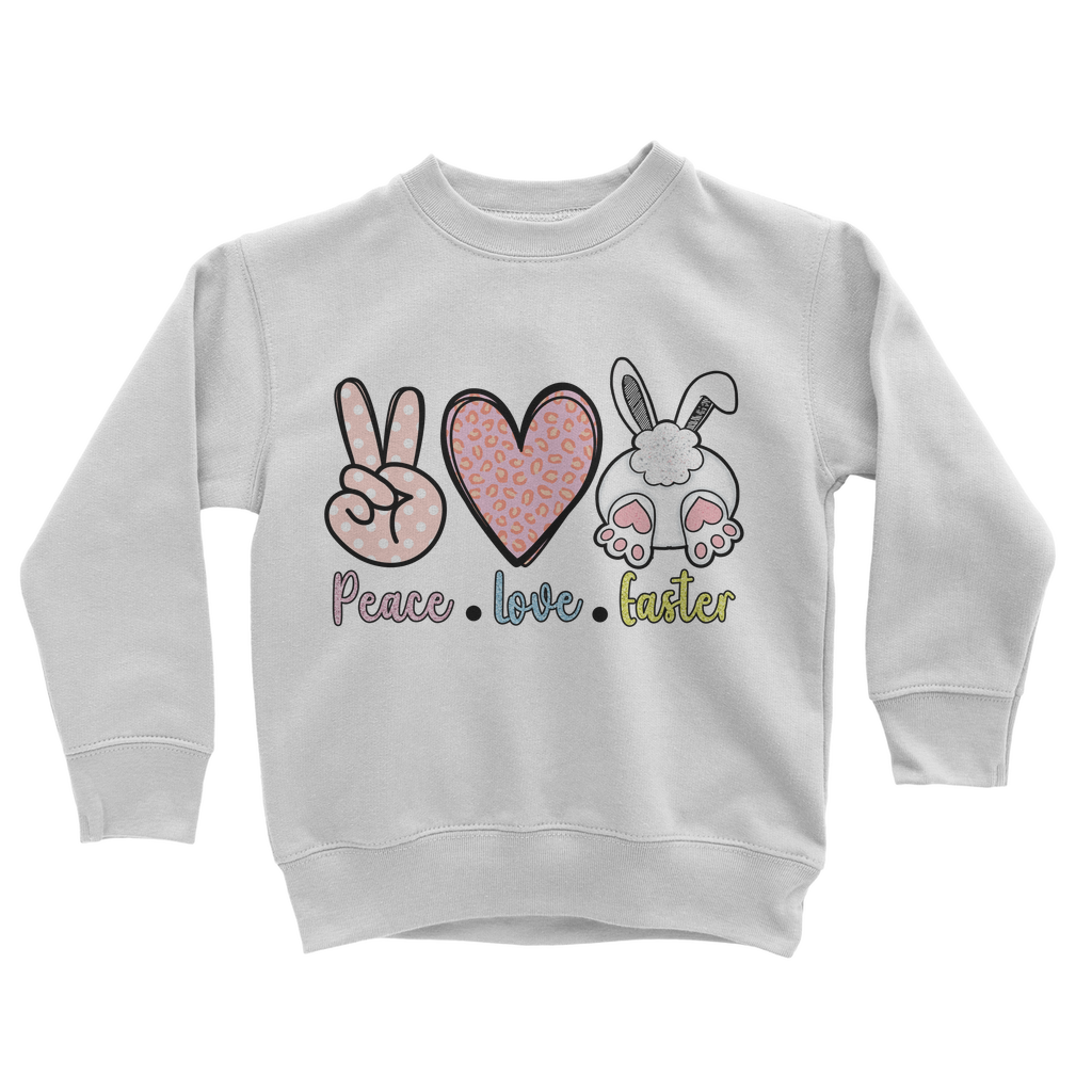 PEACE LOVE EASTER Classic Kids Sweatshirt - DirectlyPersonalised