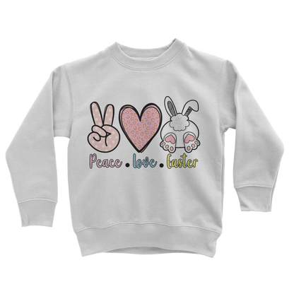 PEACE LOVE EASTER Classic Kids Sweatshirt - DirectlyPersonalised
