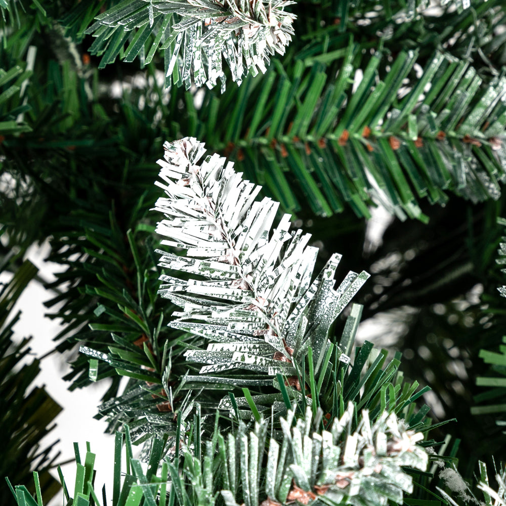 Christmas Tree 7FT 1350 Branch Flocking Spray White Tree Plus Pine Cone - DirectlyPersonalised