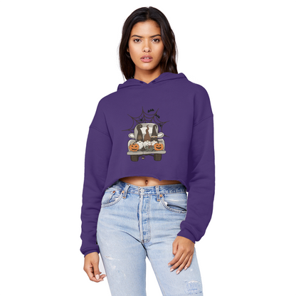 LETS GET SPOOKY Unisex Cropped Raw Edge Boyfriend Hoodie - DirectlyPersonalised