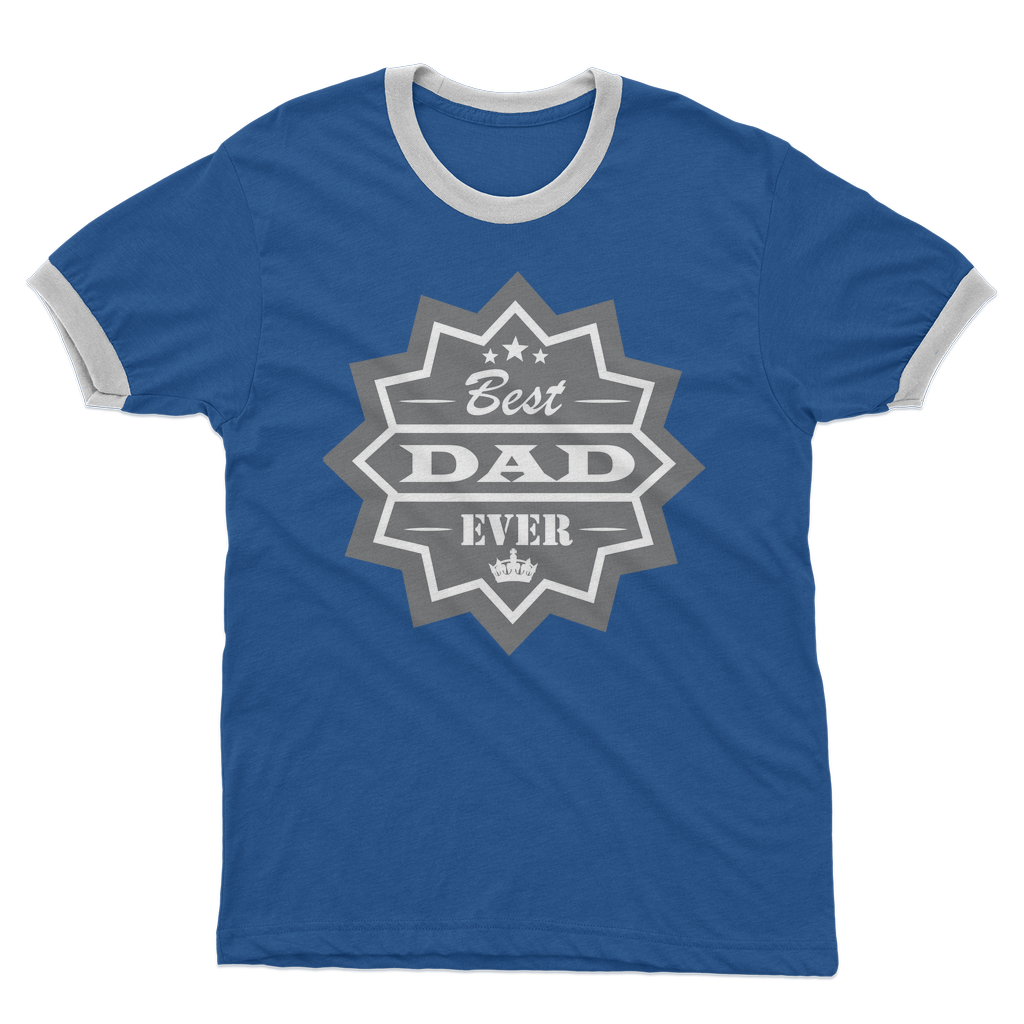 Best Dad Ever Adult Ringer T-Shirt - DirectlyPersonalised