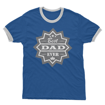 Best Dad Ever Adult Ringer T-Shirt - DirectlyPersonalised