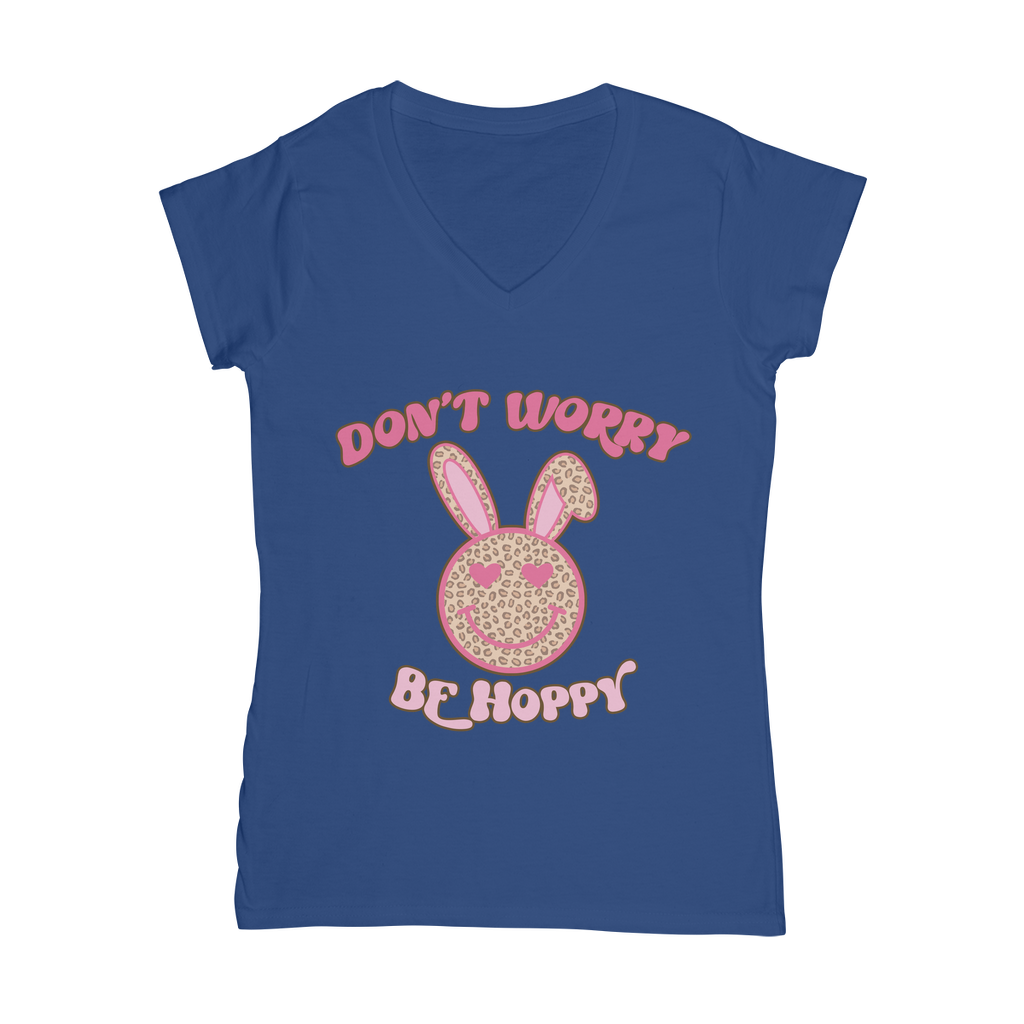 Don't worry be 'happy' Classic Women's V-Neck T-Shirt - DirectlyPersonalised