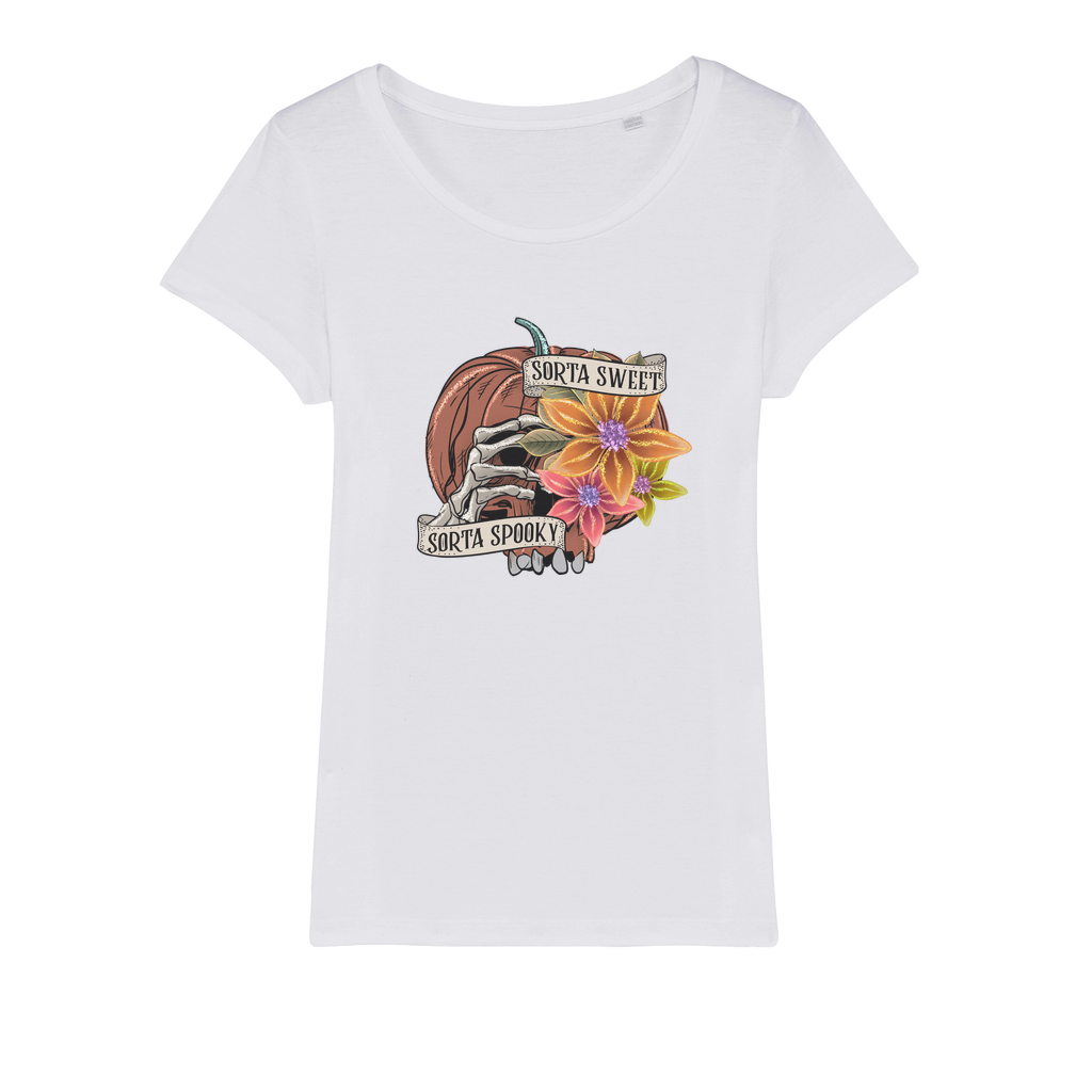 SORTA SWEET - SORTA SPOOKY Organic Jersey Womens T-Shirt - DirectlyPersonalised