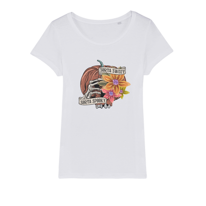 SORTA SWEET - SORTA SPOOKY Organic Jersey Womens T-Shirt - DirectlyPersonalised