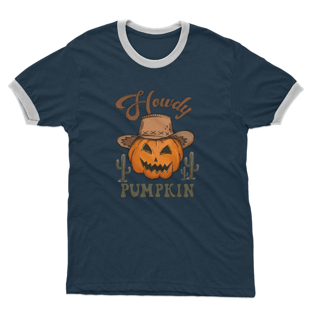 HOWDY PUMPKIN Adult Ringer T-Shirt - DirectlyPersonalised