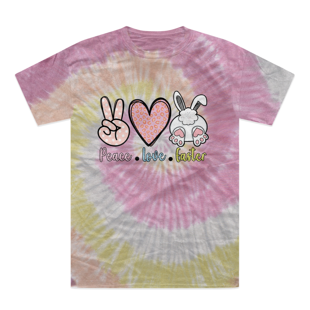 PEACE LOVE EASTER Tie-Dye T-Shirt - DirectlyPersonalised