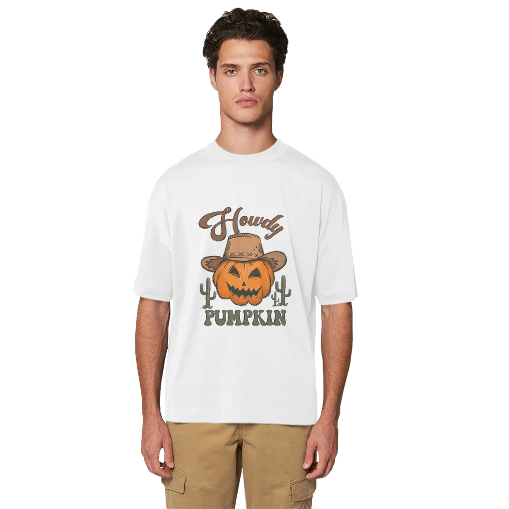 HOWDY PUMPKIN Premium Organic Oversized T-Shirt - DirectlyPersonalised