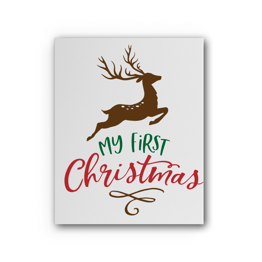 My First Christmas Colour Premium Stretched Canvas - DirectlyPersonalised