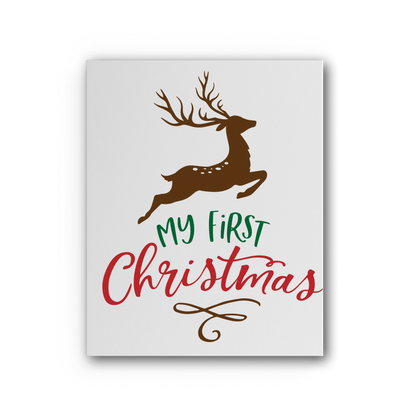 My First Christmas Colour Premium Stretched Canvas - DirectlyPersonalised