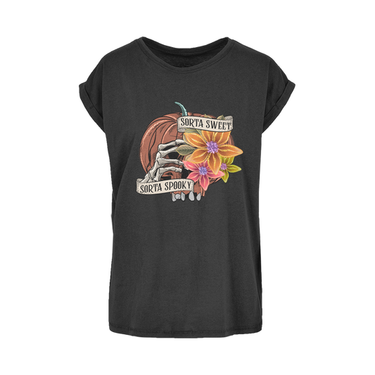 SORTA SWEET - SORTA SPOOKY Women's Extended Shoulder T-Shirt XS-5XL - DirectlyPersonalised
