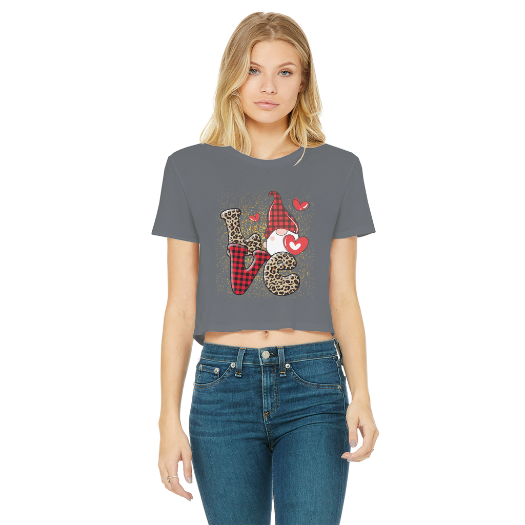Ladies Valentine Design Classic Women's Cropped Raw Edge T-Shirt - DirectlyPersonalised