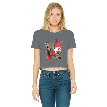 Ladies Valentine Design Classic Women's Cropped Raw Edge T-Shirt - DirectlyPersonalised