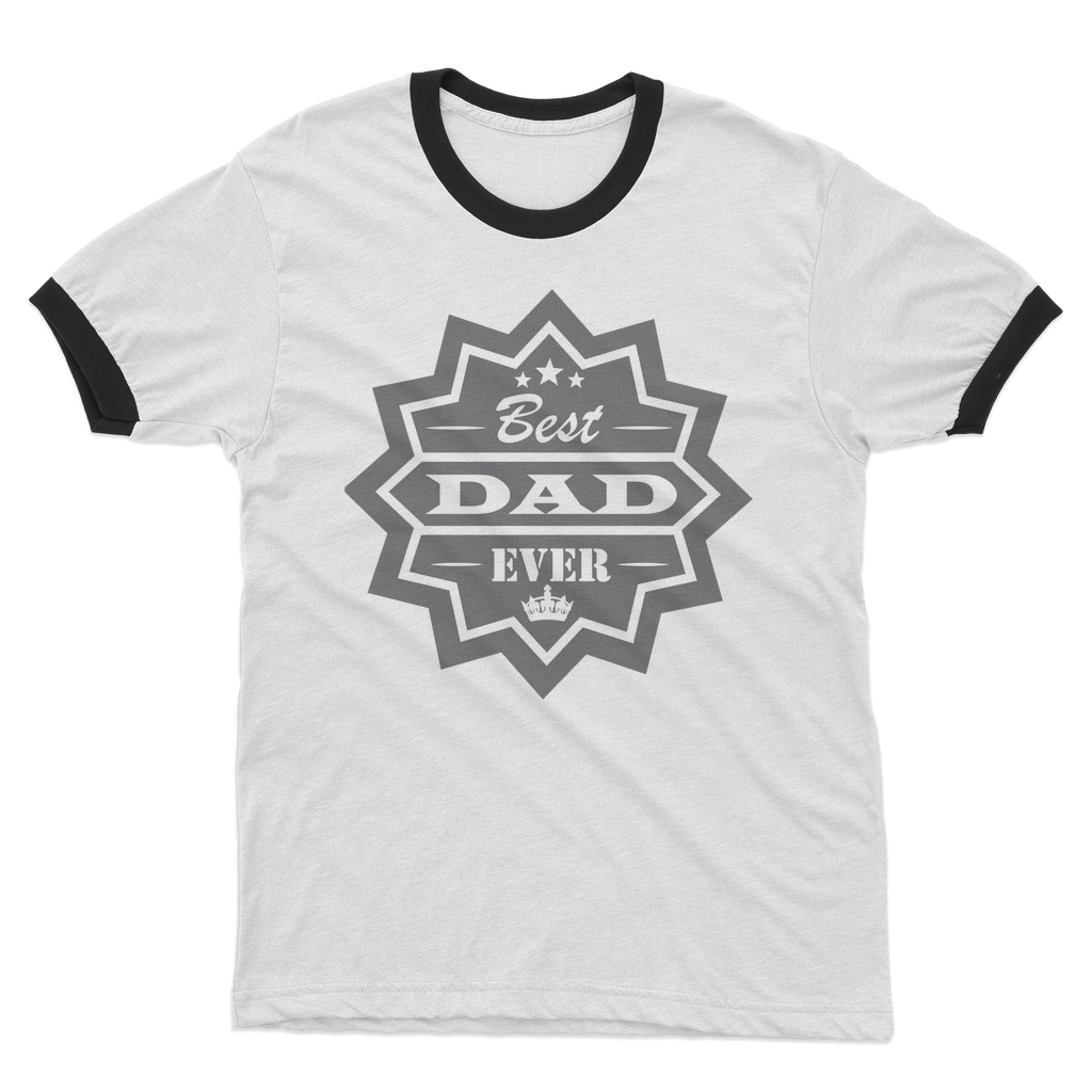 Best Dad Ever Adult Ringer T-Shirt - DirectlyPersonalised