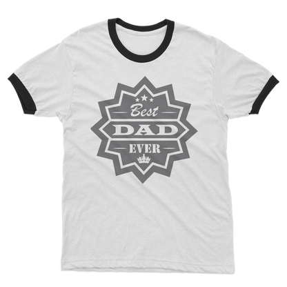 Best Dad Ever Adult Ringer T-Shirt - DirectlyPersonalised