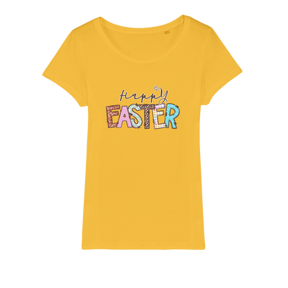 Happy Easter Organic Jersey Womens T-Shirt - DirectlyPersonalised