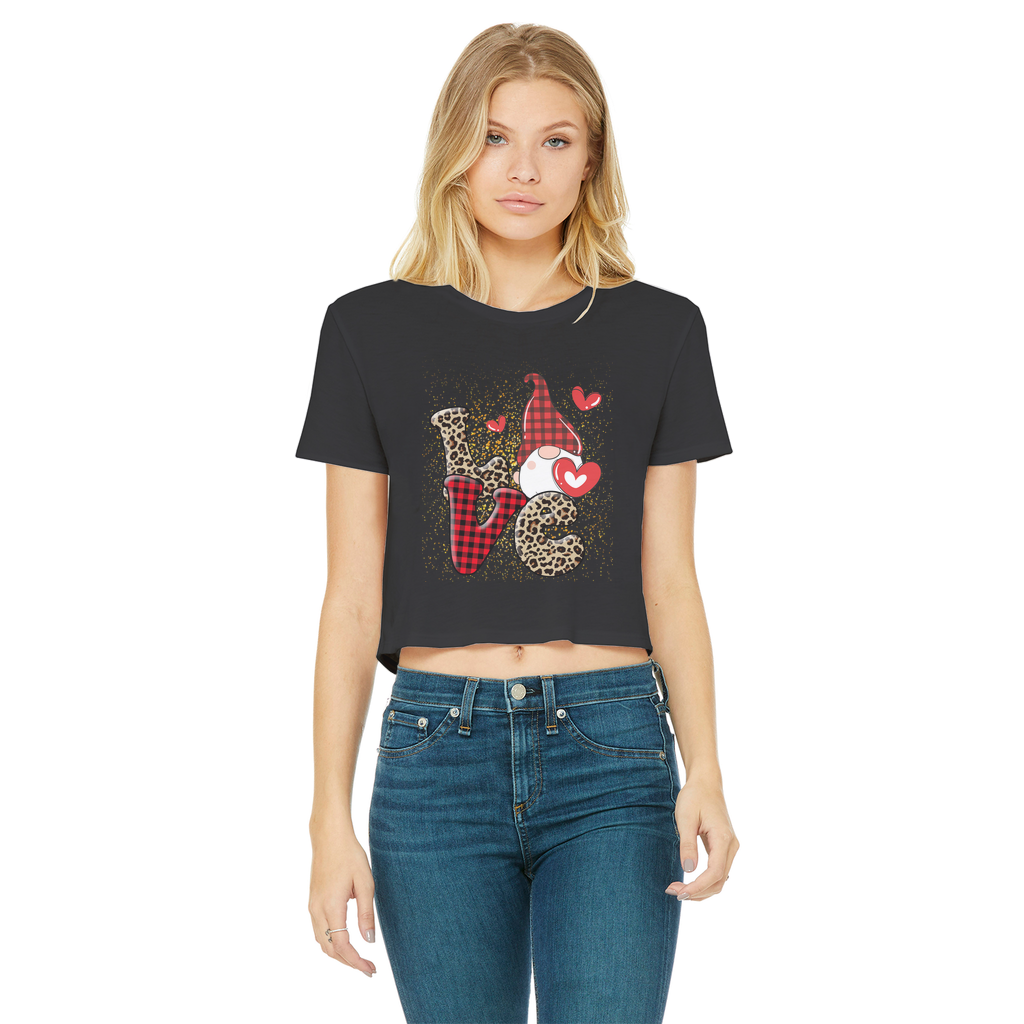 Ladies Valentine Design Classic Women's Cropped Raw Edge T-Shirt - DirectlyPersonalised
