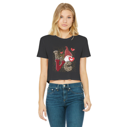 Ladies Valentine Design Classic Women's Cropped Raw Edge T-Shirt - DirectlyPersonalised