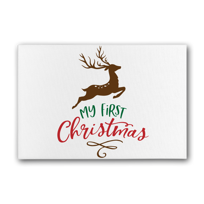 My First Christmas Colour Premium Stretched Canvas - DirectlyPersonalised