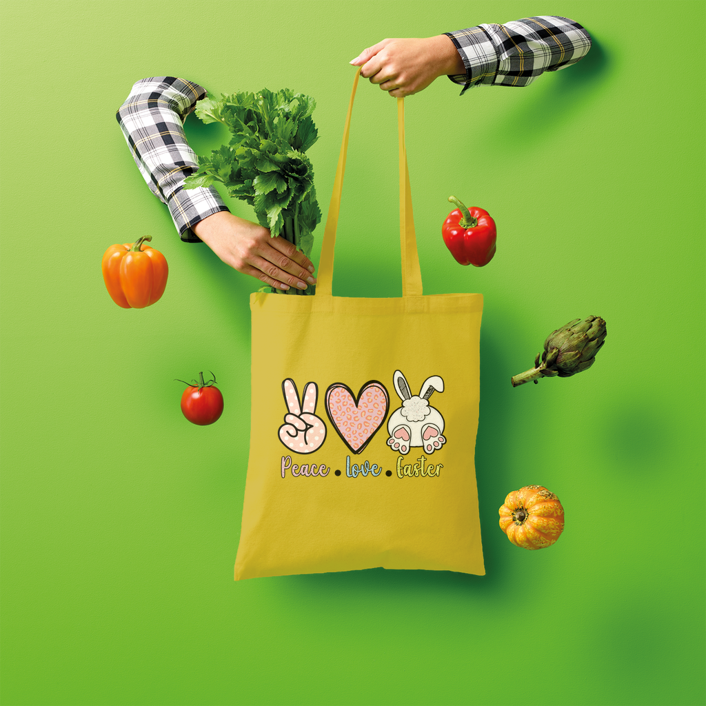 PEACE LOVE EASTER Shopper Tote Bag - DirectlyPersonalised