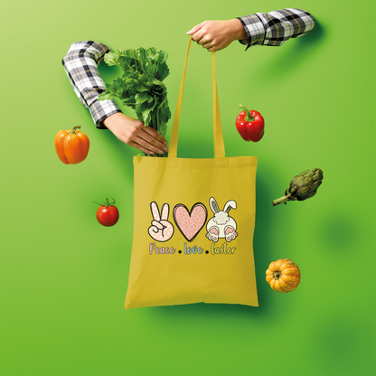 PEACE LOVE EASTER Shopper Tote Bag - DirectlyPersonalised