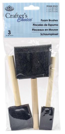 Foam Brushes Pack of 3 - Sizes 25, 50, 75mm x1 of each Included