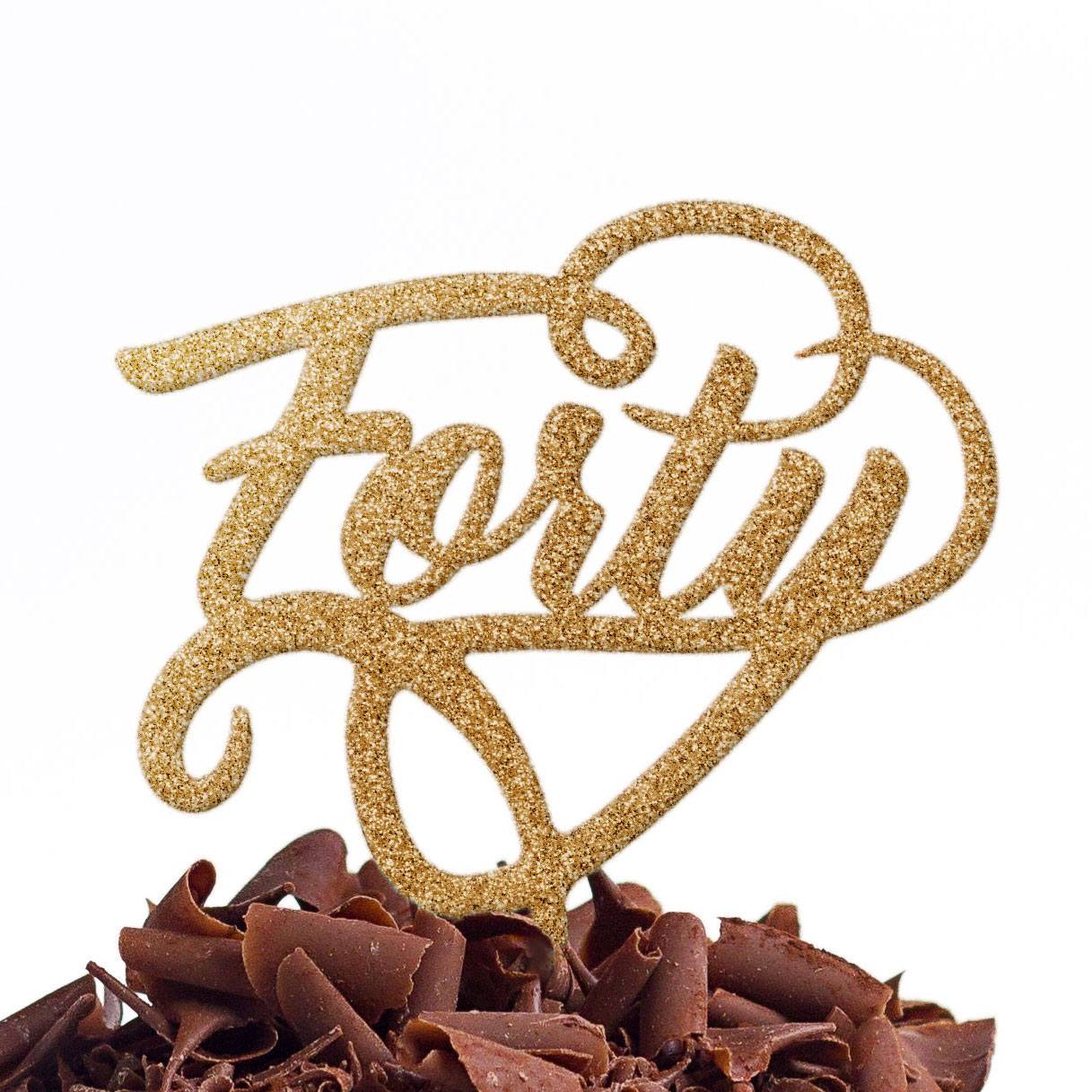 Forty 40 Fortieth Cake Topper Birthday Party Decoration Food Safe Regular - Quick Worldwide Despatch - DirectlyPersonalised
