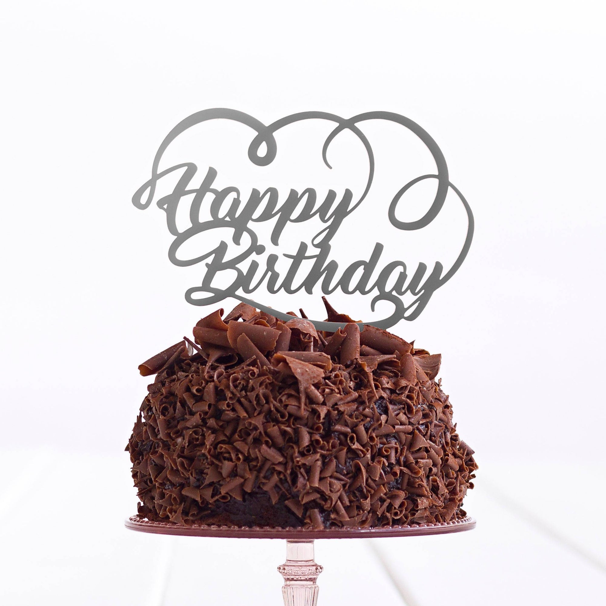 Happy Birthday Striped Cake Air-Filled Stick Balloon – CTI Balloons