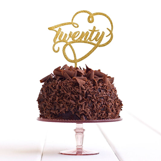Twenty 20 Twentieth Cake Topper Birthday Party Decoration Food Safe Regular – Quick World Wide Dispatch - DirectlyPersonalised
