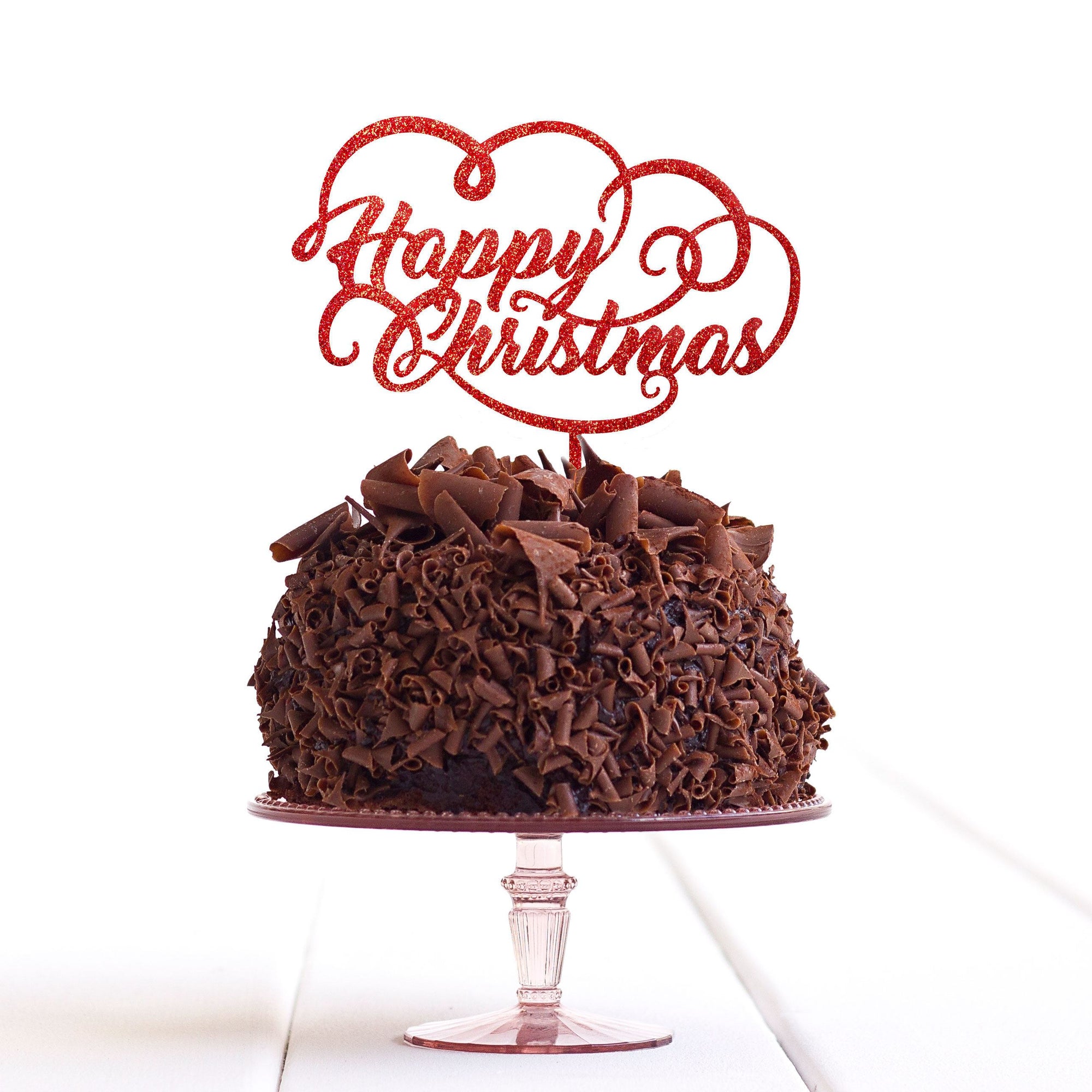 Happy Christmas Party Cake Topper Decoration - Happy Xmas Cake Topper - Christmas C Decoration - Quick Worldwide Despatch - DirectlyPersonalised